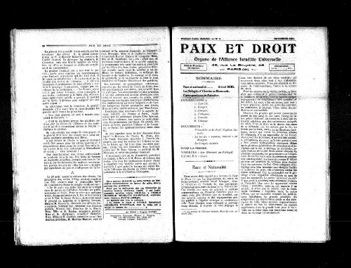 Paix et Droit.  (01/11/1921)